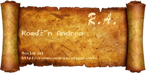 Román Andrea névjegykártya